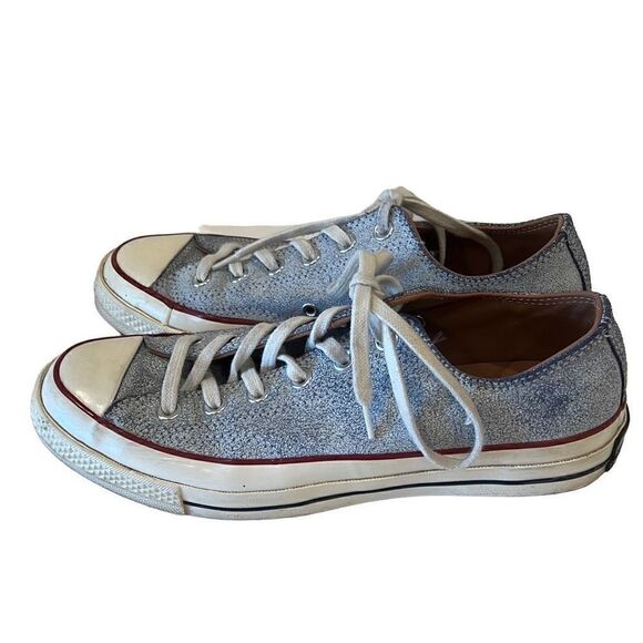 Blue crackle leather converse Sz.7 men’s 9 women’s - Picture 2 of 5